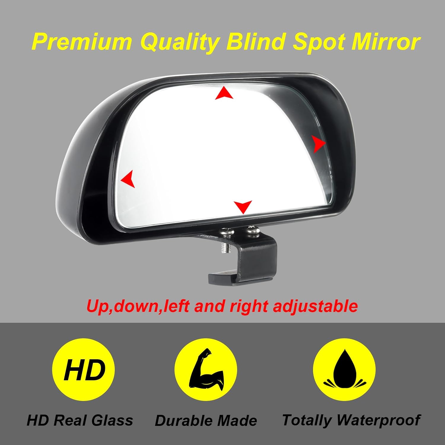 Blind Spot Mirrors for Trucks and Cars,Automotive Side View Concave Mirror Blindspot,360° Large Convex Rearview Exterior Mirror Accessories for Truck and Car(1Pack Black) - Image 3