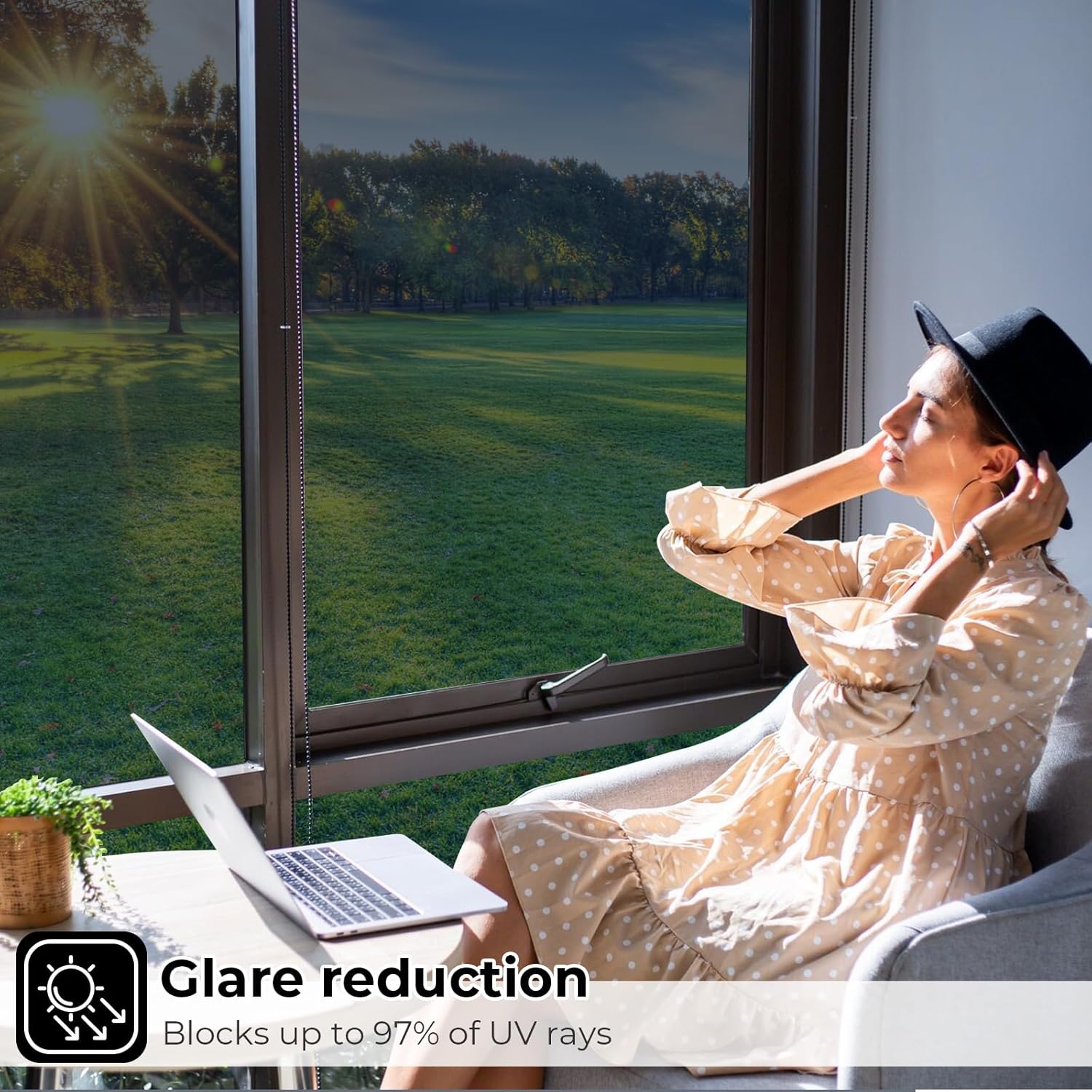 Coavas One Way Privacy Window Film with 3 Tools, Reflective Mirror Home Window Tint See Out Not in Sun Blocking Window Security Clings Self-Adhesive Daytime Privacy House Window Cover,17.5x78.7in - Image 7